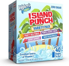 Wyler's Light Island Punch, Singles to Go Variety Pack, Fruity Red Punch, Purpl