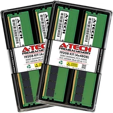 A-Tech 192GB 4x 48GB 2Rx8 PC5-44800E DDR5 5600 MHz ECC UDIMM Server Memory RAM