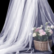 Organza Fabric by The Yard, 60 Inch Wide 10 Yards 30 ft 10 Yards, White