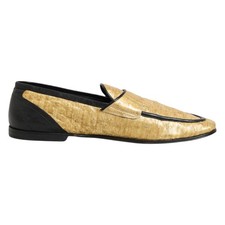 DOLCE & GABBANA Shoes Yellow Black Leather Slip On Loafers EU44 / US11 3750usd