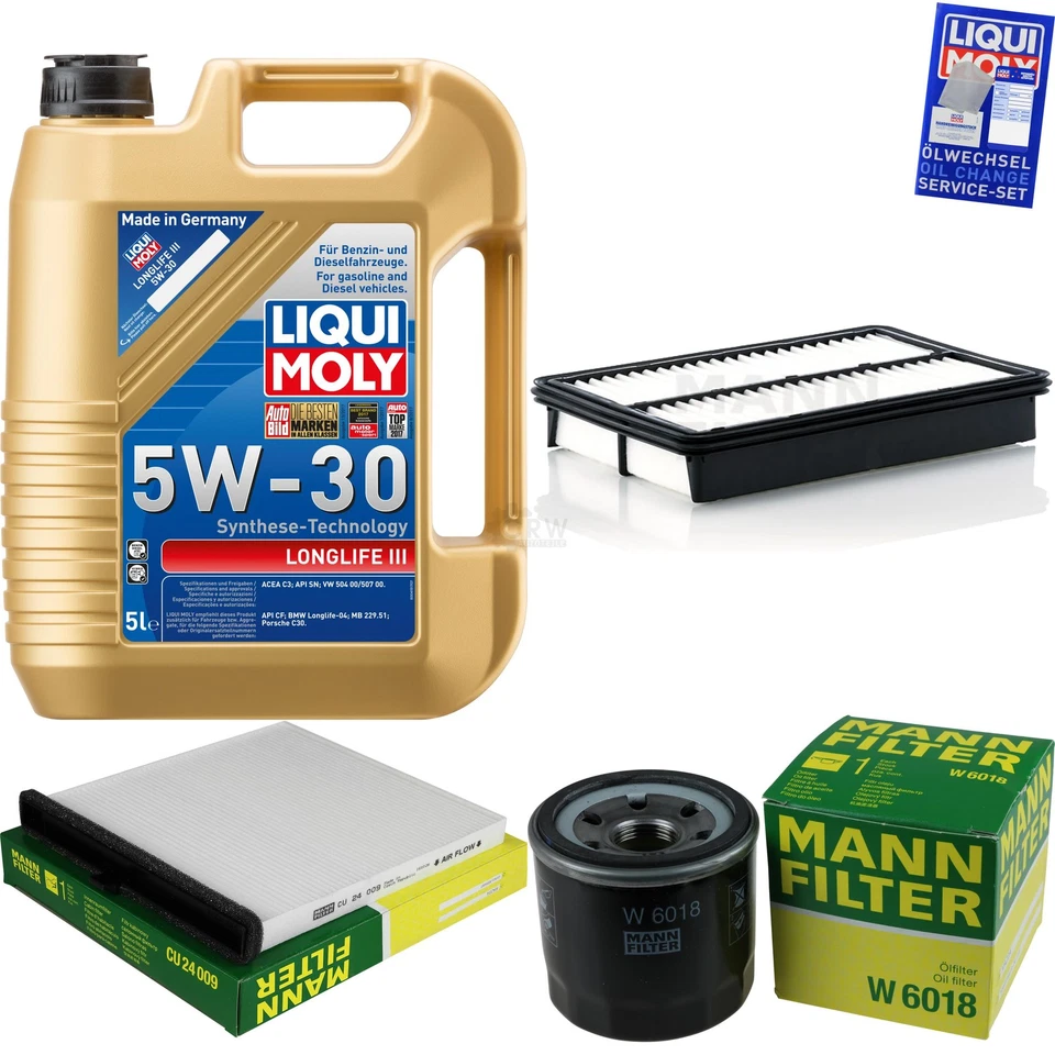 INSPEKTIONSKIT FILTER LIQUI MOLY ÖL 5L 5W-30 für Mazda 3 BM 2.0 CX-5 KE GH 2.5