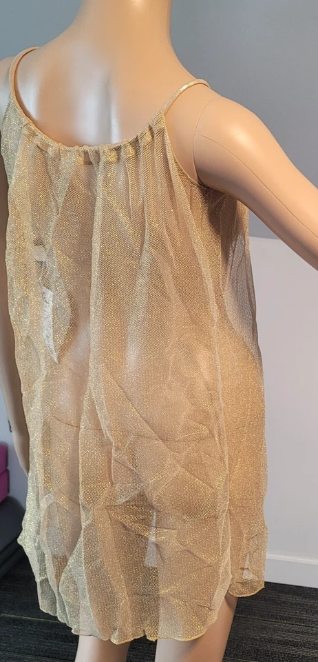 Ritchie Women Loose  Polyester Gold Bikini Cover Up Sheer Short Dress  O/S R8097 - Image 3 of 4