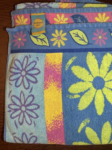 Vintage SUMMER UP Floral Meer Ozean Blumenmotiv Strandtuch SCHÖN EU 100 % BAUMWOLLE - Bild 3 von 16