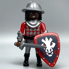 Playmobil Ethnic Knight Crusader Dragon Black African American Shield Sword HTF