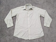 Vintage ARROW Button Up Shirt Mens 16-33 Long Sleeve Beige Made in USA