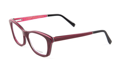 Gold \u0026 Wood Burgundy Fucsia Electra Semi-Cateye Occhiali Montature 52mm  Nuovo | eBay