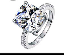 8 Carat 925 Sterling Silver Plated CZ Engagement Ring