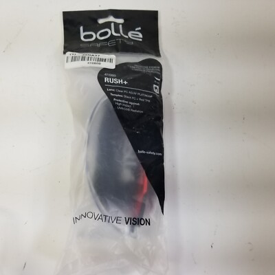 Bolle Safety Rush+ Safety Glasses, Red & Black Frames One Pair