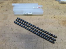 2 New 1 used C-L 120-X 13/32" x 10-OA HSS drill bits extra length (@D98)