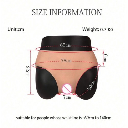 Simulated Silicone Fake Vagina Briefs Buttocks Crossdresser Hiding Penis Cosplay - Picture 5 of 21