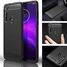 Premium Slim Carbon Fibre Soft ShockProof Case Cover for Motorola Moto C E G etc
