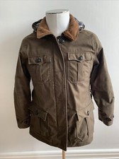 Aigle Green Hooded Parka Coat Size Uk 14