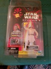 1999 Star Wars Episode I Comm Tech Qui-Gon Jinn Action Figure Jedi Master NIB