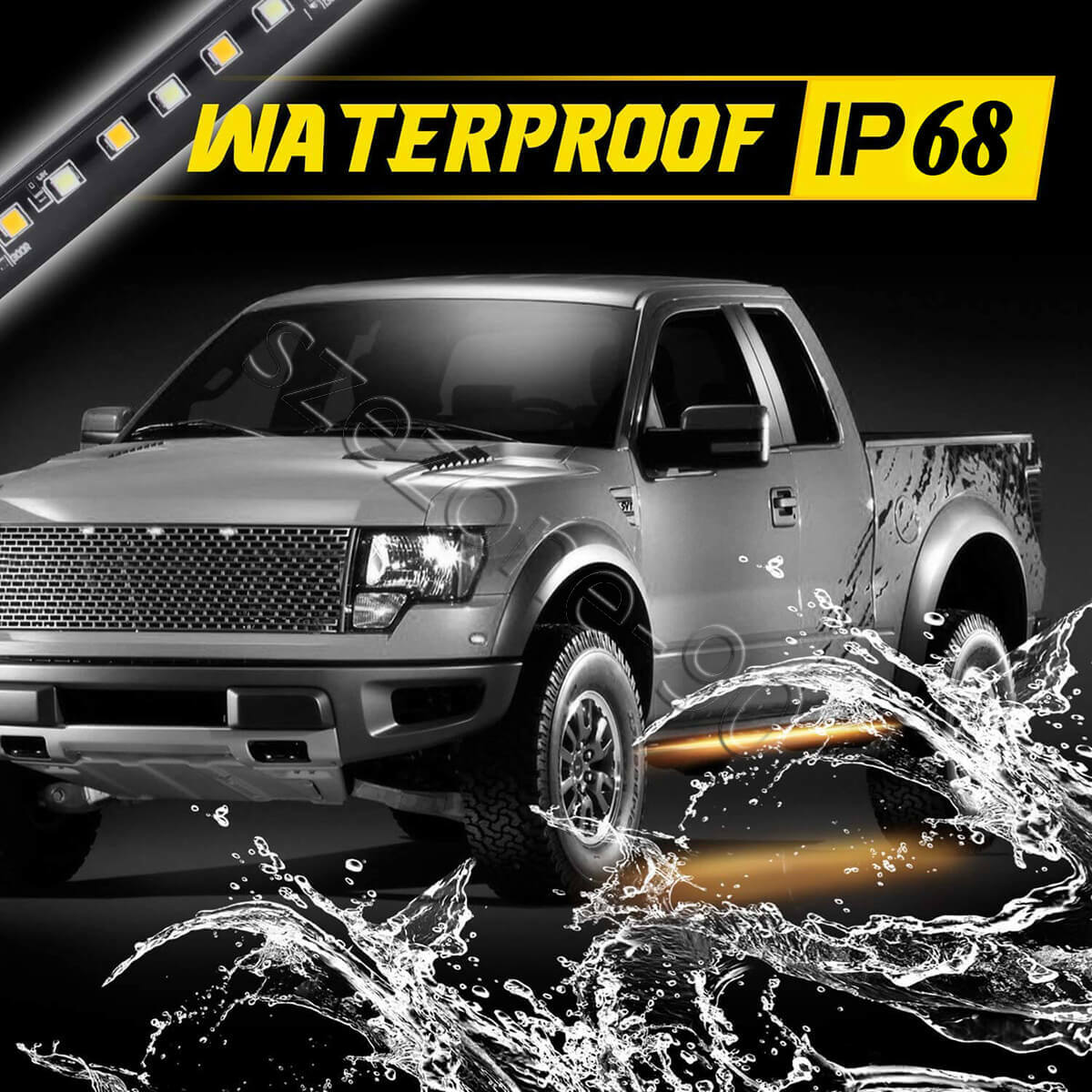 70" Running Board LED Light Strip Side Door Step Bar For GMC Sierra