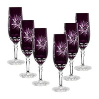 Sektglas Sektkelch Champagnerglas SektflöTe Violett Schleuderstern 6Er Set 180Ml