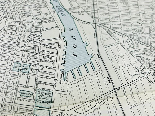 "Mapa antiguo de Boston Massachusetts 1901 14"" X 22""" - Imagen 6 de 8