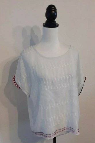 ❤Next Size 10 Sheer Chiffon Embroidered Top~ Rope & Bead Trim ~ Great Condition! - Picture 3 of 11