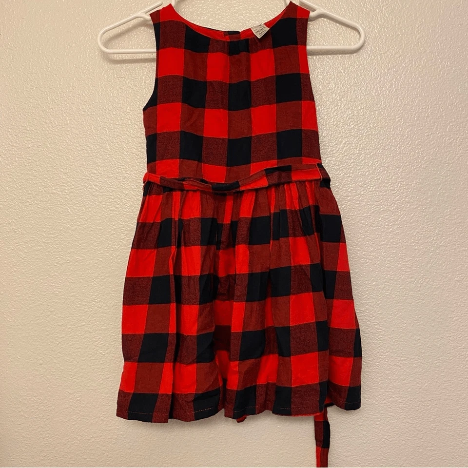 Vestido Carters Niñas Rojo Negro Franela Cuadros Búfalo Algodón 6X Foto 2 de 4