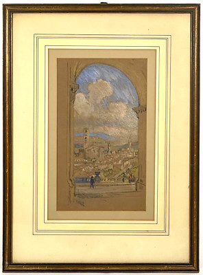 Listed Artist Joseph Pennell (1857-1926) Signed Painting w/Christie's Provenance