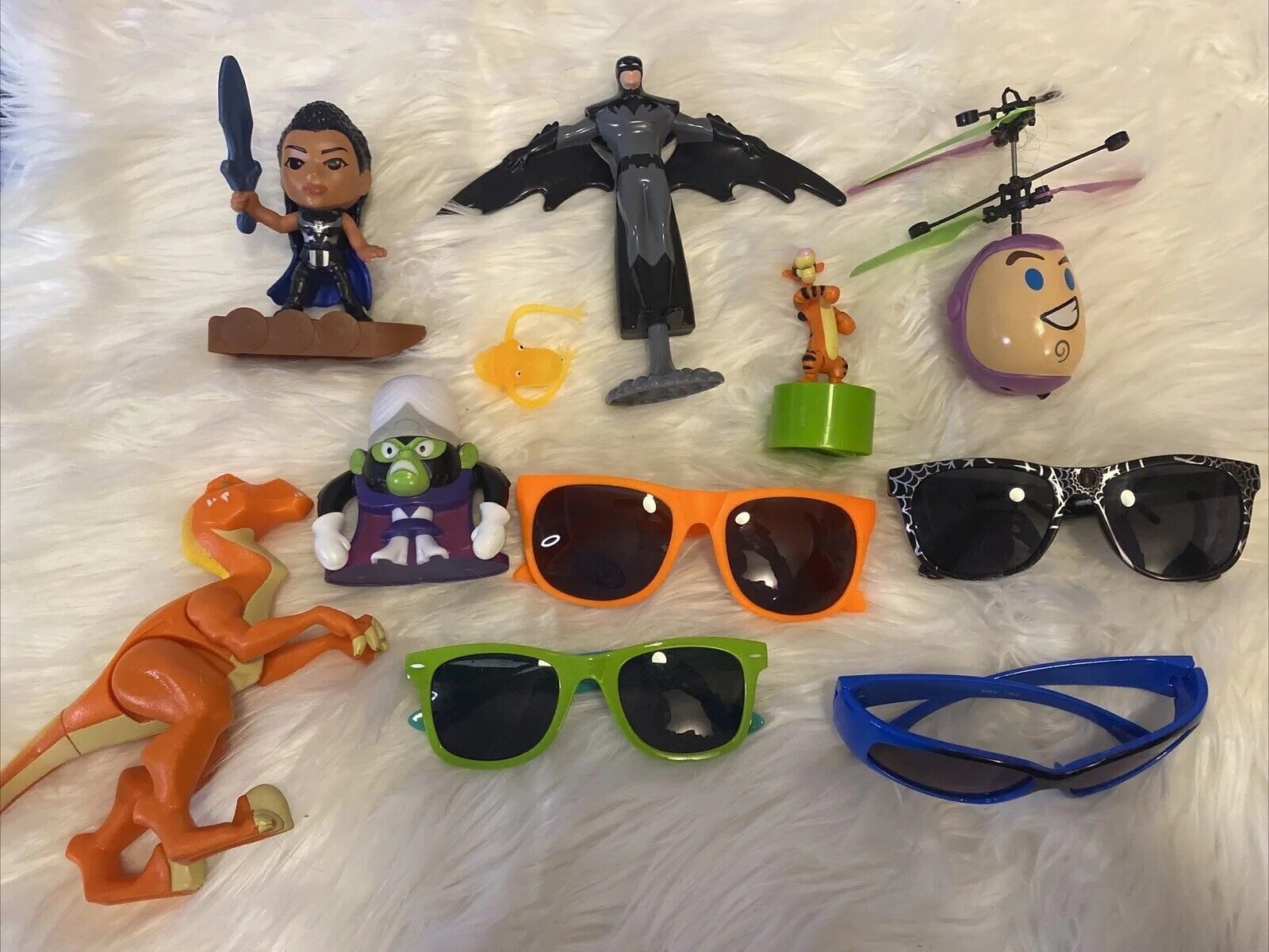 Toys And Sunglasses Lot Some Rare Batman Black Panther Mojo Jojo Tigger