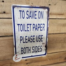 SAVE ON TOILET PAPER Sign, Bathroom sign, humor, gag, gift, funny, Decor