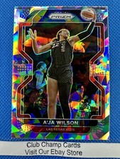 2022 #39 A'Ja Wilson WNBA Panini Prizm Basketball Cracked Ice Prizm Aces