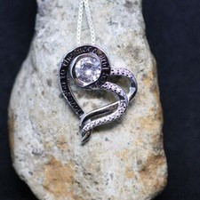 Love Heart Pendant Love You to The Moon and Back in Sterling Silver 925 no chain