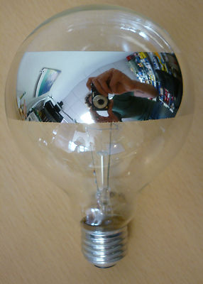LAES Globelampe G125 E27 ringverspiegelt SILBER 100W ø 125mm Glühlampe ANILLO