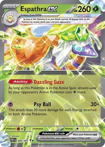 Pokemon Espathra ex (6/245) Paldean Fates LP HOLO