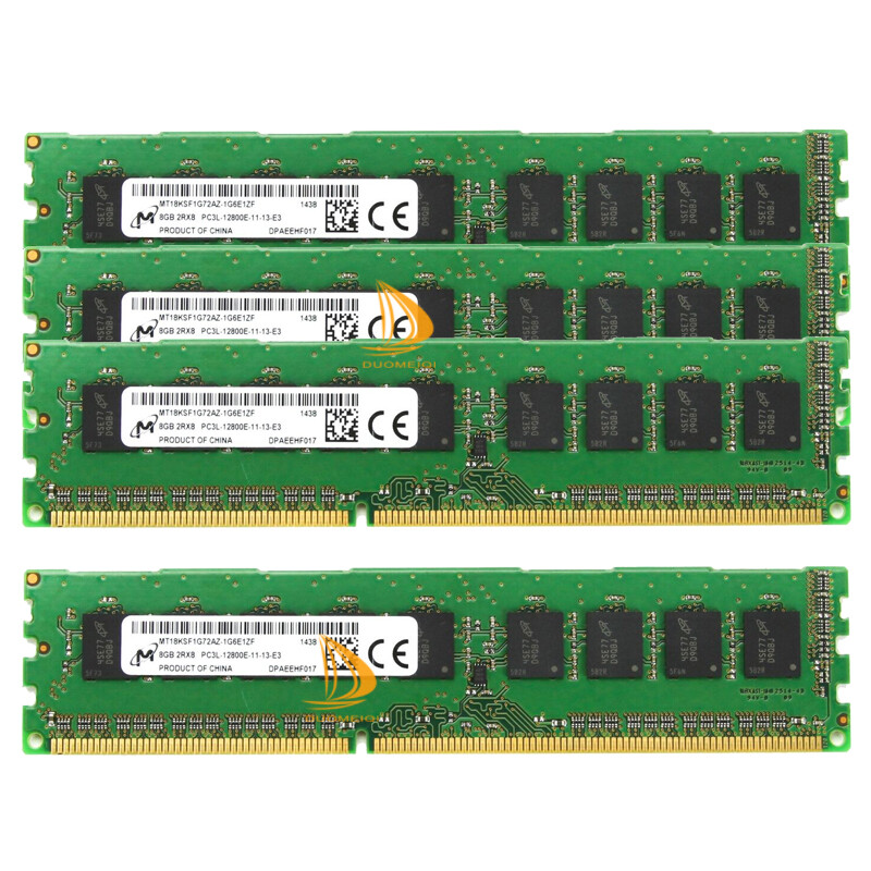 32GB Micron 4x 8GB RAM 2RX8 12800E DDR3L-1600Mhz 240PIN ECC DIMM