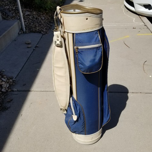 Professional Golf Cart Bag Blue USA Vintage 14 Way Dividers Ron Miller?