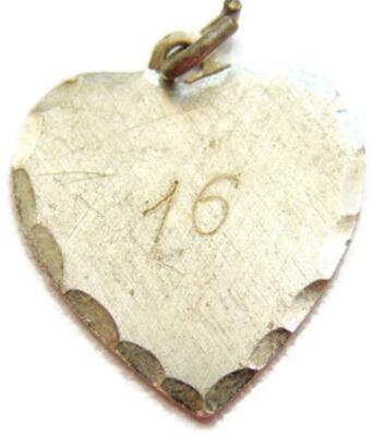 ''16'' ''Love Moma'' flaches Herz Vintage Sterlingsilber 925 Charm Anhänger Halskette Kette