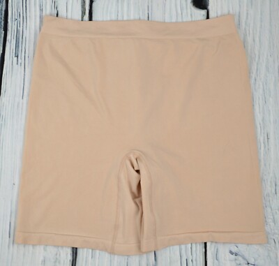 Breezies Seamless Long-Leg Control Panty Shaper Girdle Shapewear Solid Nude L