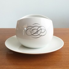 Vintage Rosenthal Continental China Script Raymond Loewy Gravy Boat/Under Plate