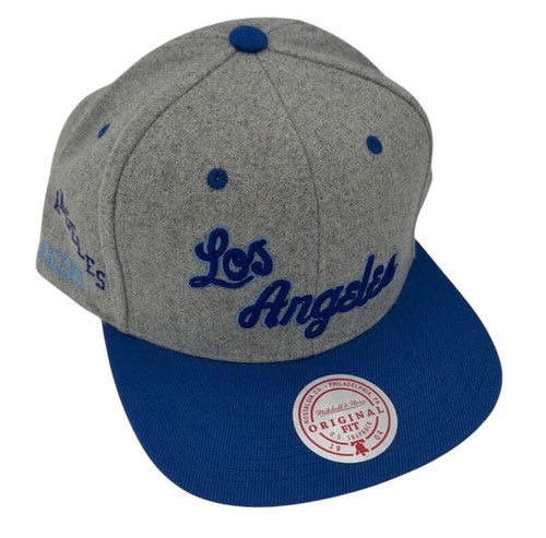 Mitchell & Ness NBA Los Angeles Lakers HWC Melton Gray Snapback Hat, Cap, New - Picture 3 of 11