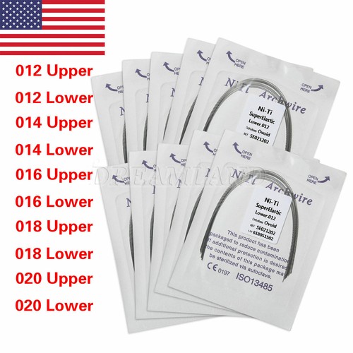 100pcs 10packs Dental Orthodontic Super Elastic Niti Arch Wire Round Ovoid Form - Picture 101 of 102