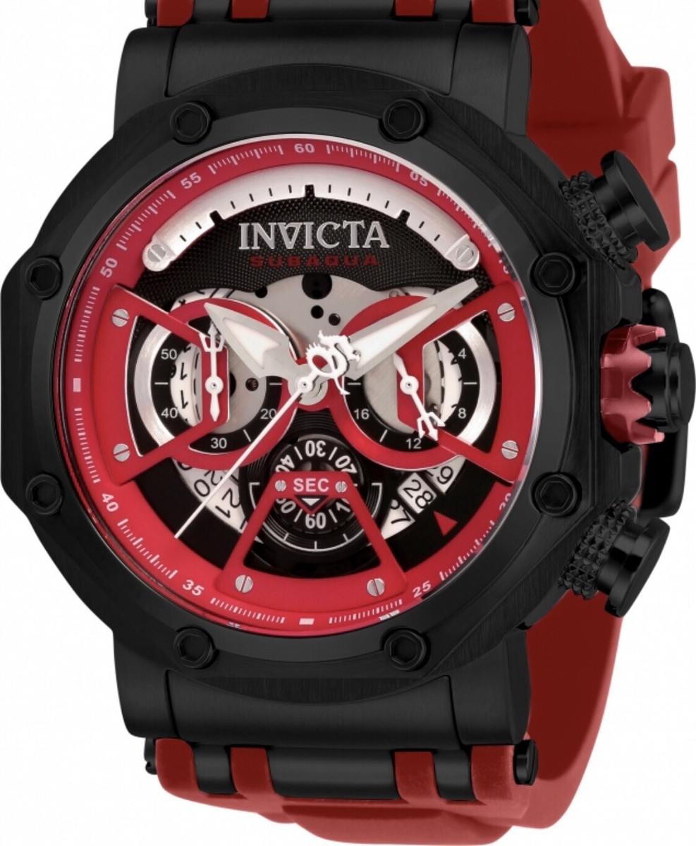 invicta mens watch red black 32192 | eBay