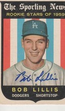 BOB LILLIS SIGNED 1959 TOPPS #133 - LOS ANGELES DODGERS