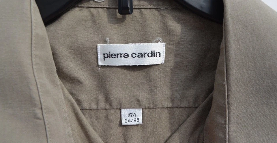 Мужская рубашка с длинным рукавом Pierre Cardin, размер 34-35 16 1/2 зеленая рубашка на пуговицах - Изображение 3 из 4