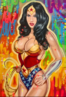 Alberto Ricardo - Wonder Woman - Acrylic on Canvas  - Original & Signed