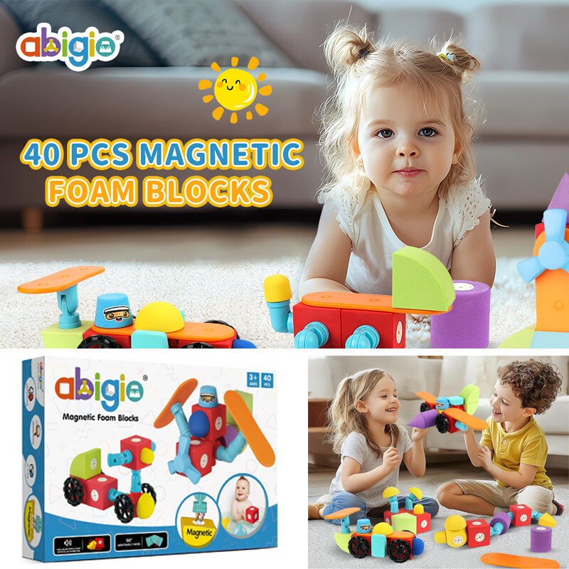 40pcs Foam Blocks Children's Magnetic Foam Toys Non-toxic Educational Toys Gifts