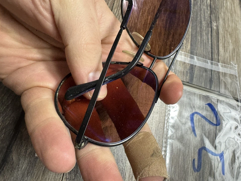 Gafas de sol vintage 1980 Aviator Serengeti Drivers marco negro naranja 5222 Foto 4 de 4