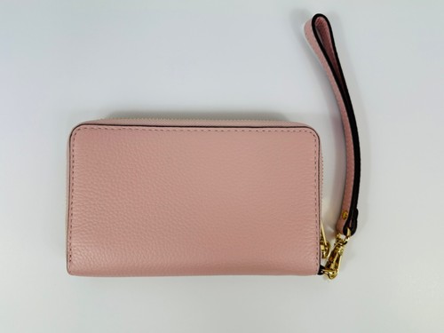 Michael Kors Fulton Zip Wallet Large Leather Pink Womens New - Picture 2 of 4