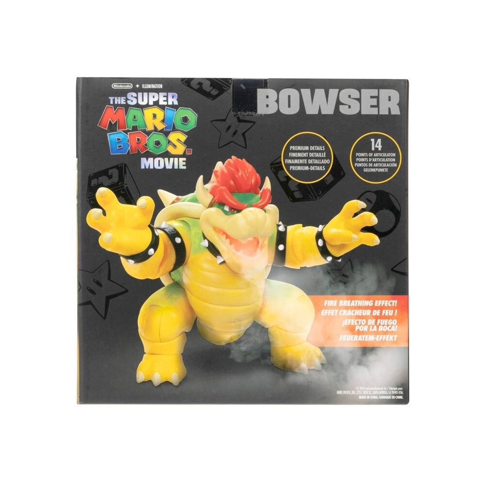 Nintendo Super Mario Bros. Movie Bowser Figure with FIRE