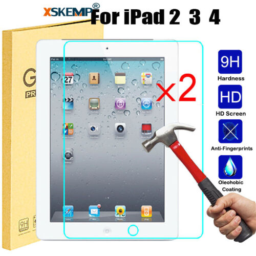 2Pcs For iPad 2 3 4 Genuine Tempered Glass Guard  Screen Protector Cover Film - Picture 1 of 13