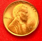 1948-S Lincoln Wheat Cent Penny GEM RD BU From an Original Bank Roll