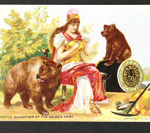 Daughter Golden West SanFrancisco California Coats Sewing Thread Trade Card j.US