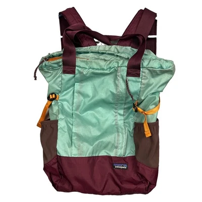 Patagonia Lightweight Travel Tote Pack Green Red Backpack Ripstop Nylon - Image 1 of 4