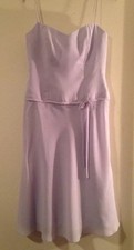 David's bridal size 8 light purple spaghetti strap tea length style 8655