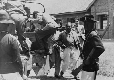 Kenyan politician anti colonial activist Jomo Kenyatta handcuffed - Old Photo